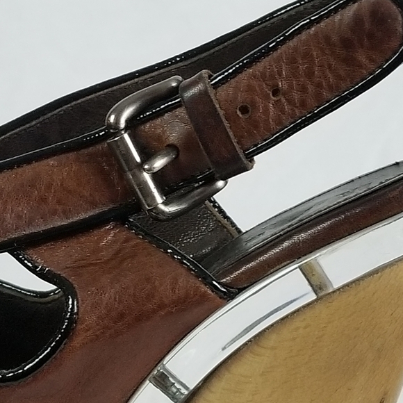 Y2K vintage pre owned Marni Lucite platform brown leather heeled shoes - Picture 4 of 7